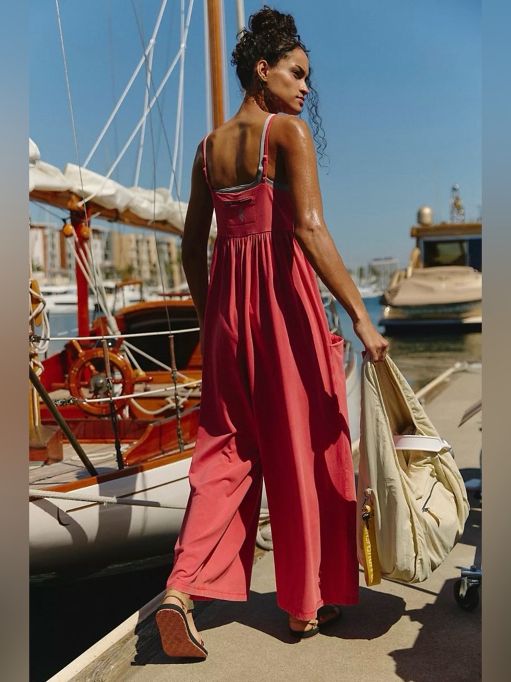 NWT FREE PEOPLE MOVEMENT Hot Shot Strappy Onesie | Grapefruit MSRP $80 SOLD OUT - Picture 4 of 6